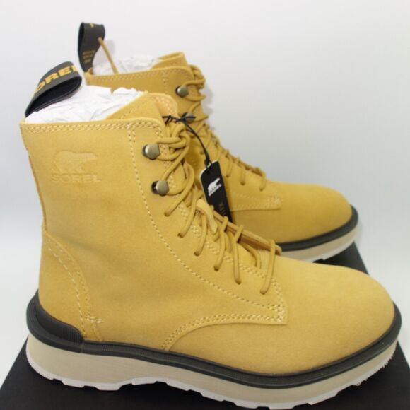 NEW Sorel Women's 6 Hi Line Lace Booties Boots Shoes Brown Geo Yellow Black - Picture 3 of 12